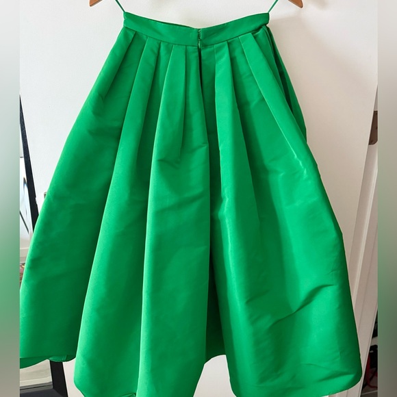 Alexander McQueen Green Gathered Polyfaille Midi Skirt - Size IT 38/US 2 - Picture 9 of 10